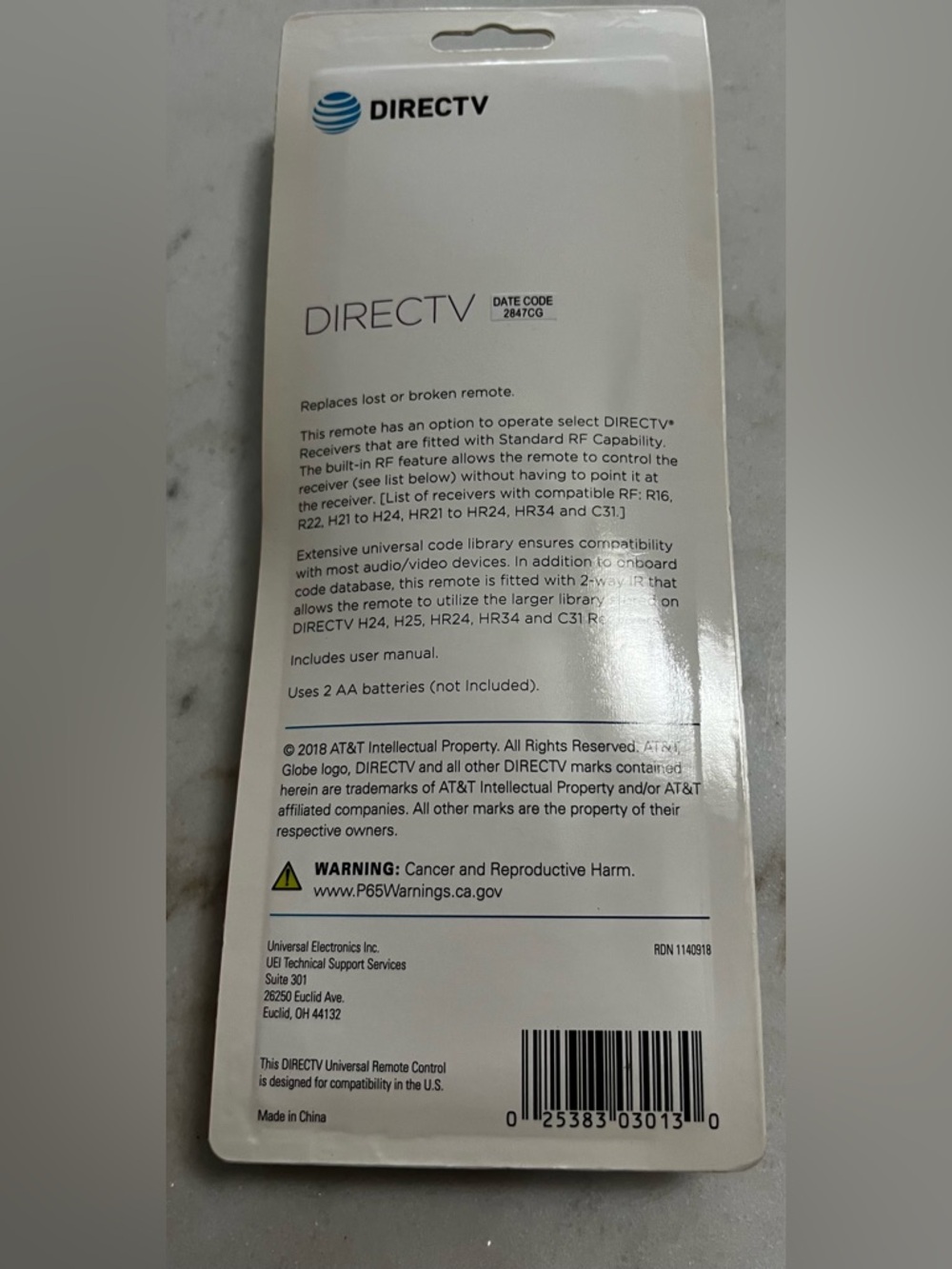 DIRECTV RC66RX Universal IR/RF Remote Control New In Package - Picture 3 of 3